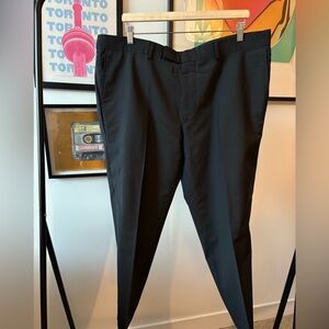 Hugo Boss Dress Pants "Parker3" 100% Wool Blue/Gray Mirco Stripe 42x27.50